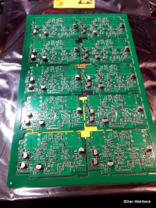 Panel of mounted PCBs